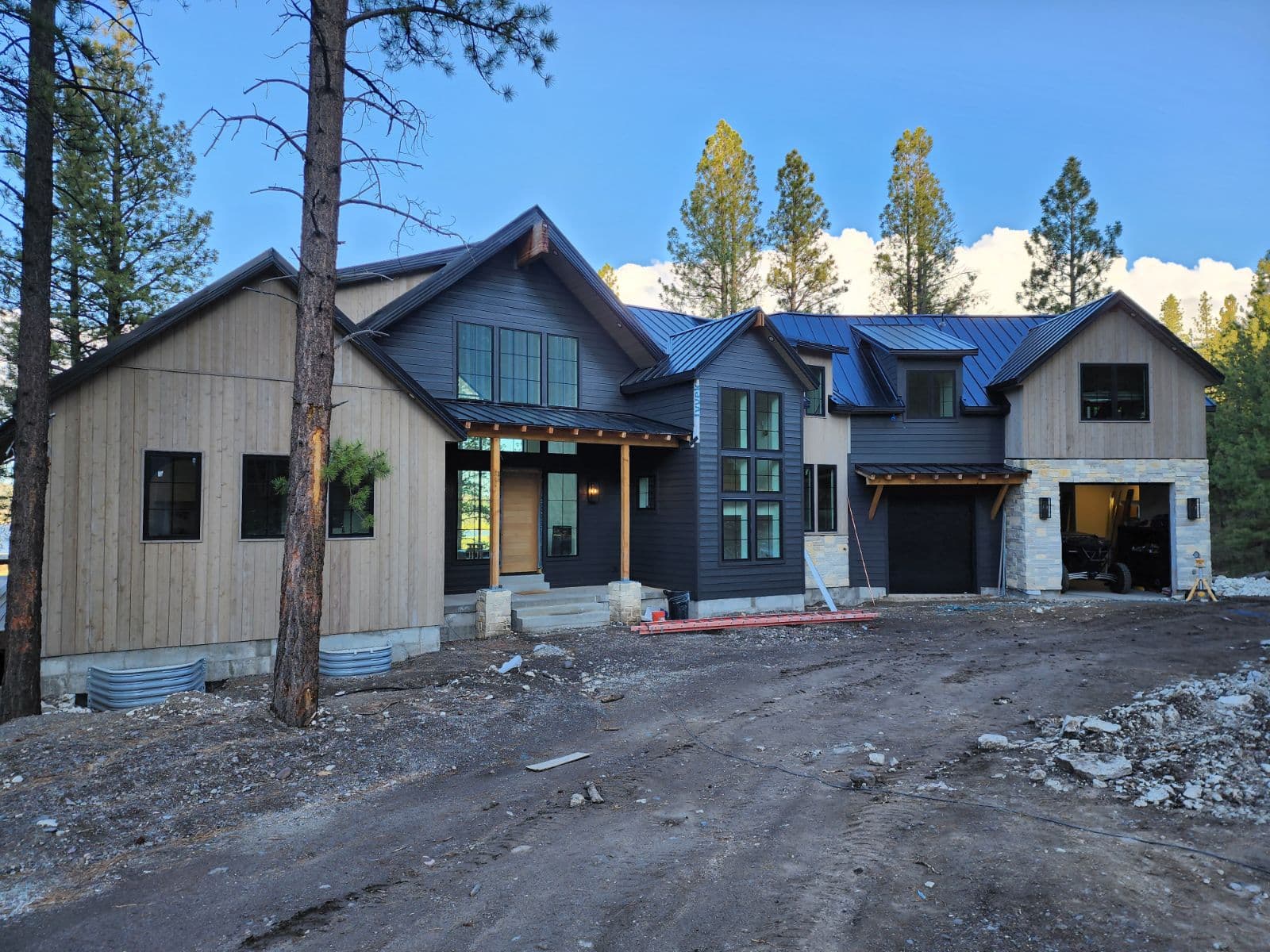 Beautiful siding and roof on a mountain mansion